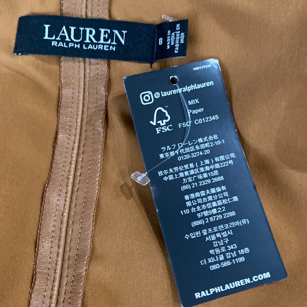 Vintage Ralph Lauren Transition 22 brown leather skirt - Picture 9 of 11